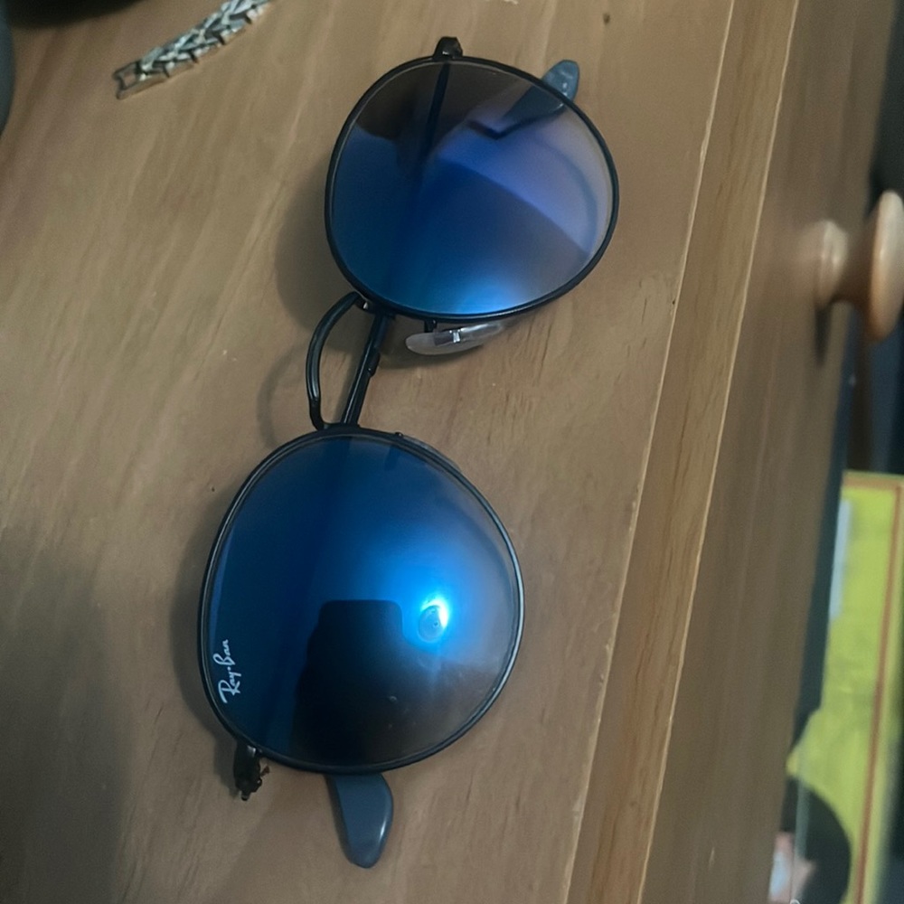 Blue Rounded Ray Bans - image 1